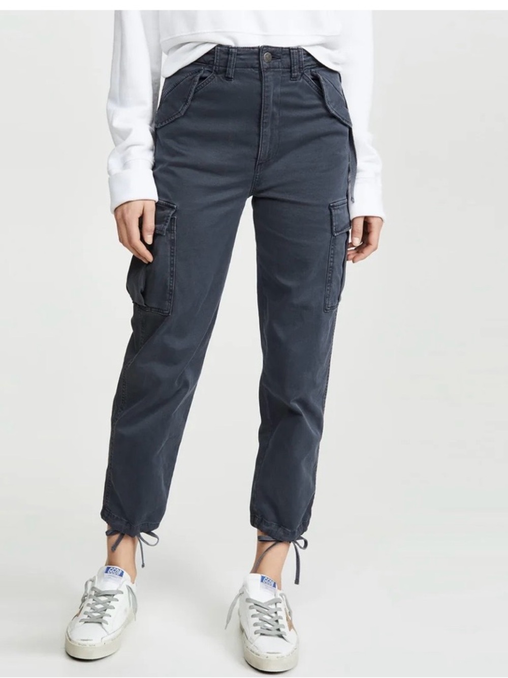 Boyish Dark Slate Cargo Straight Leg Cargo Pants